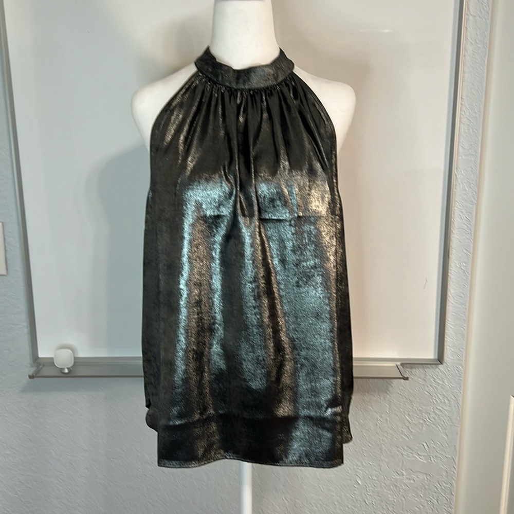 LOFT Silver Flowy halter tank Large